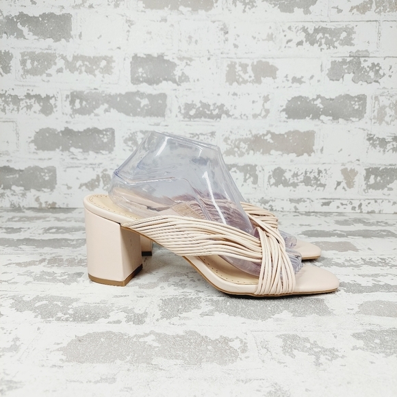 NEW Adrienne Vittadini Annalee Cream Summer Slip On Block Heel Sandals A414 - Picture 6 of 11